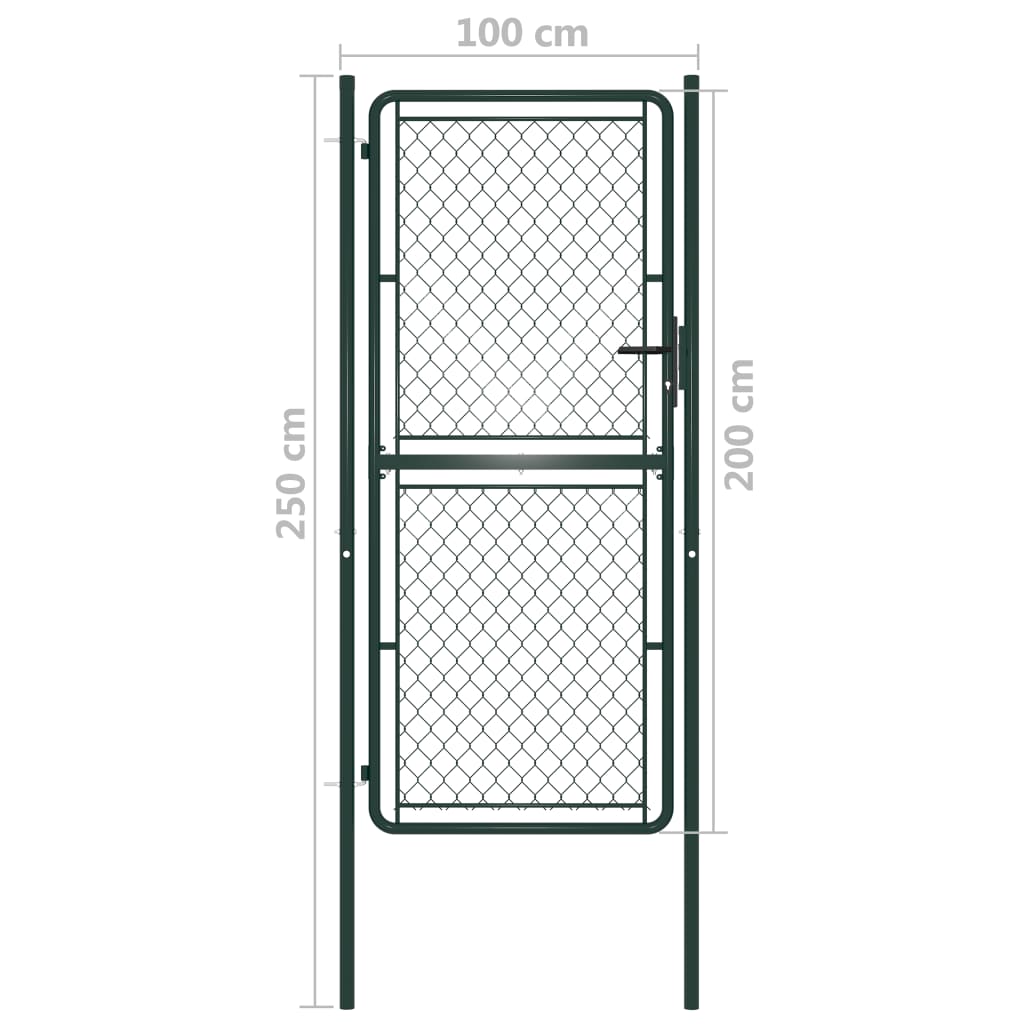 Puutarhaportti teräs 100x200 cm vihreä - Sisustajankoti.fi