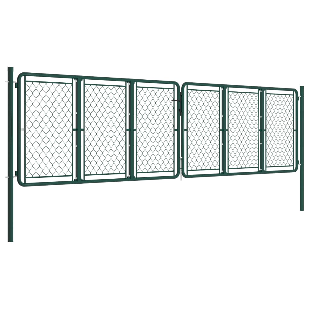Puutarhaportti teräs 400x100 cm vihreä - Sisustajankoti.fi