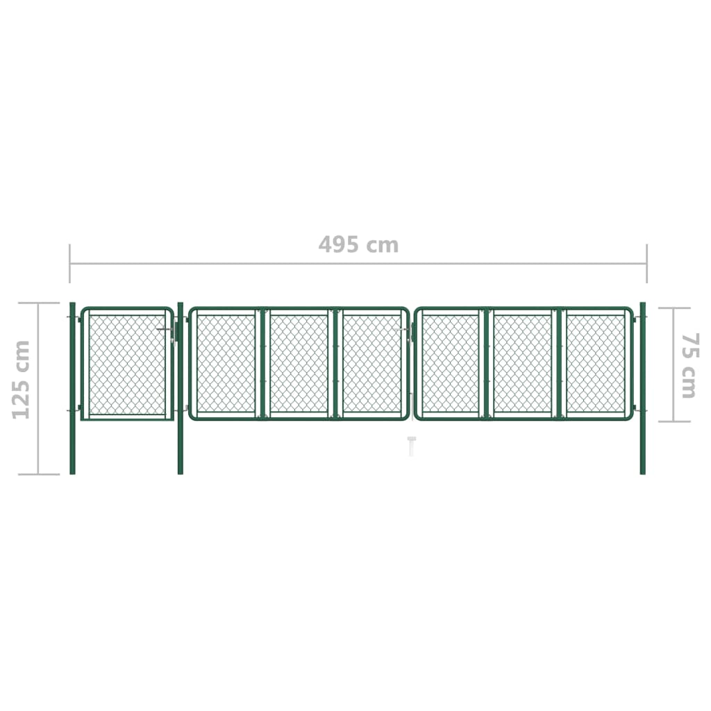 Puutarhaportti teräs 75x495 cm vihreä - Sisustajankoti.fi