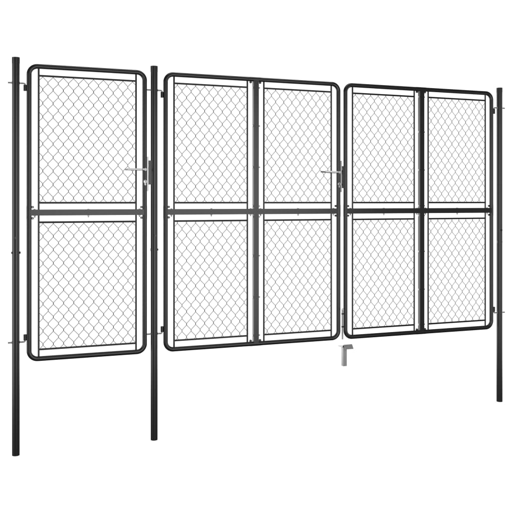 Puutarhaportti teräs 200x395 cm antrasiitti - Sisustajankoti.fi