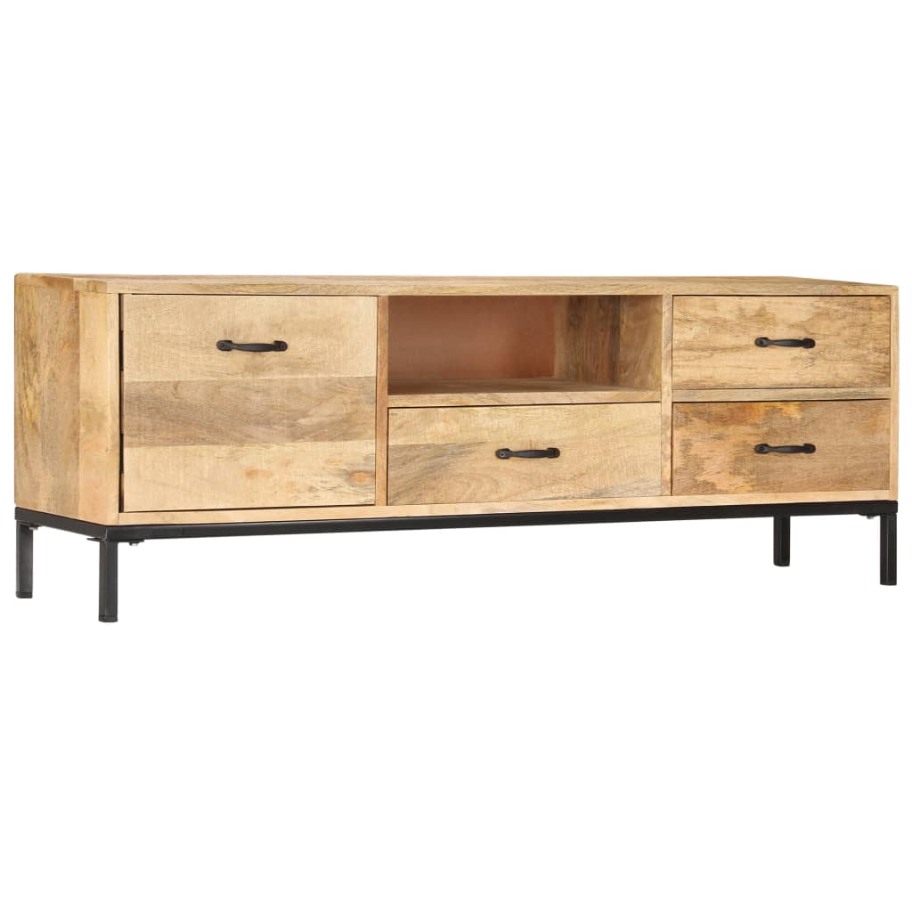 TV-taso 130x30x45 cm kiinteä mangopuu - Sisustajankoti.fi