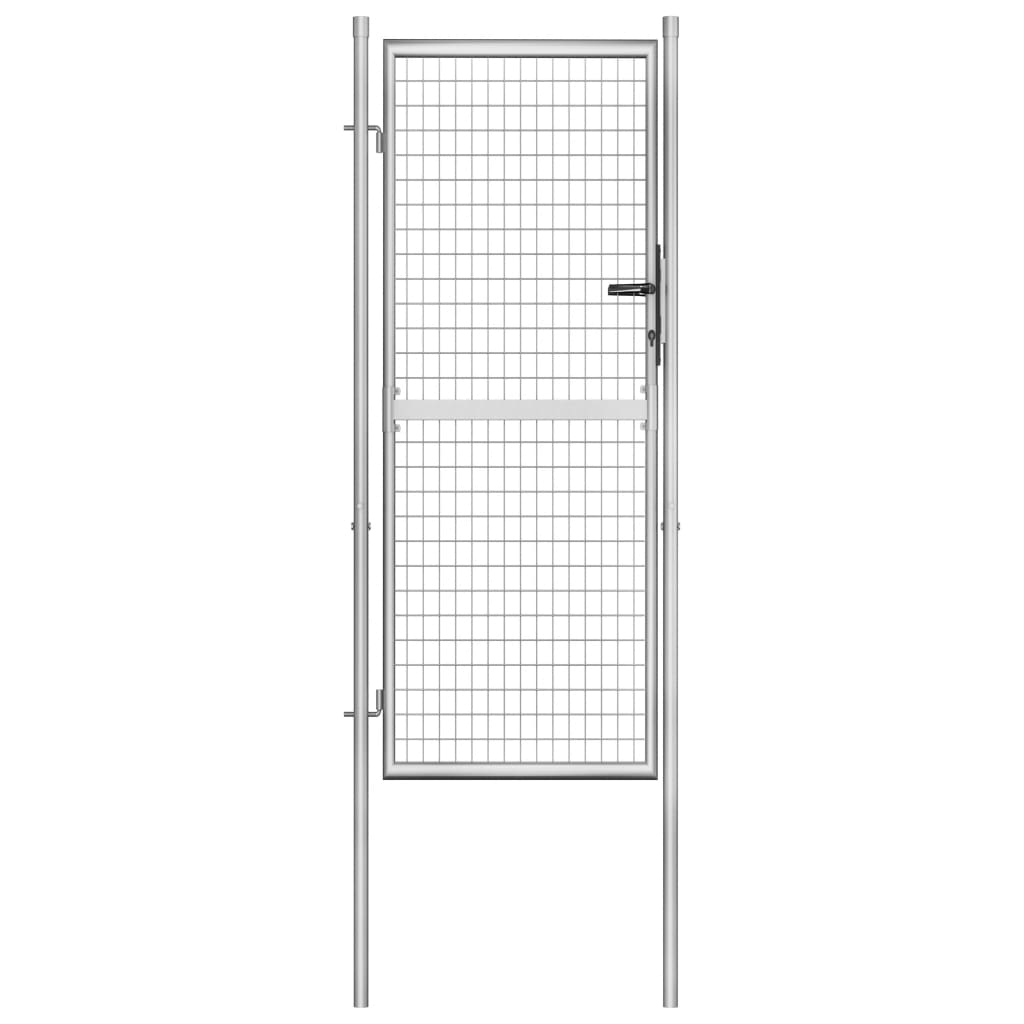Puutarhaportti galvanoitu teräs 105x250 cm hopea - Sisustajankoti.fi