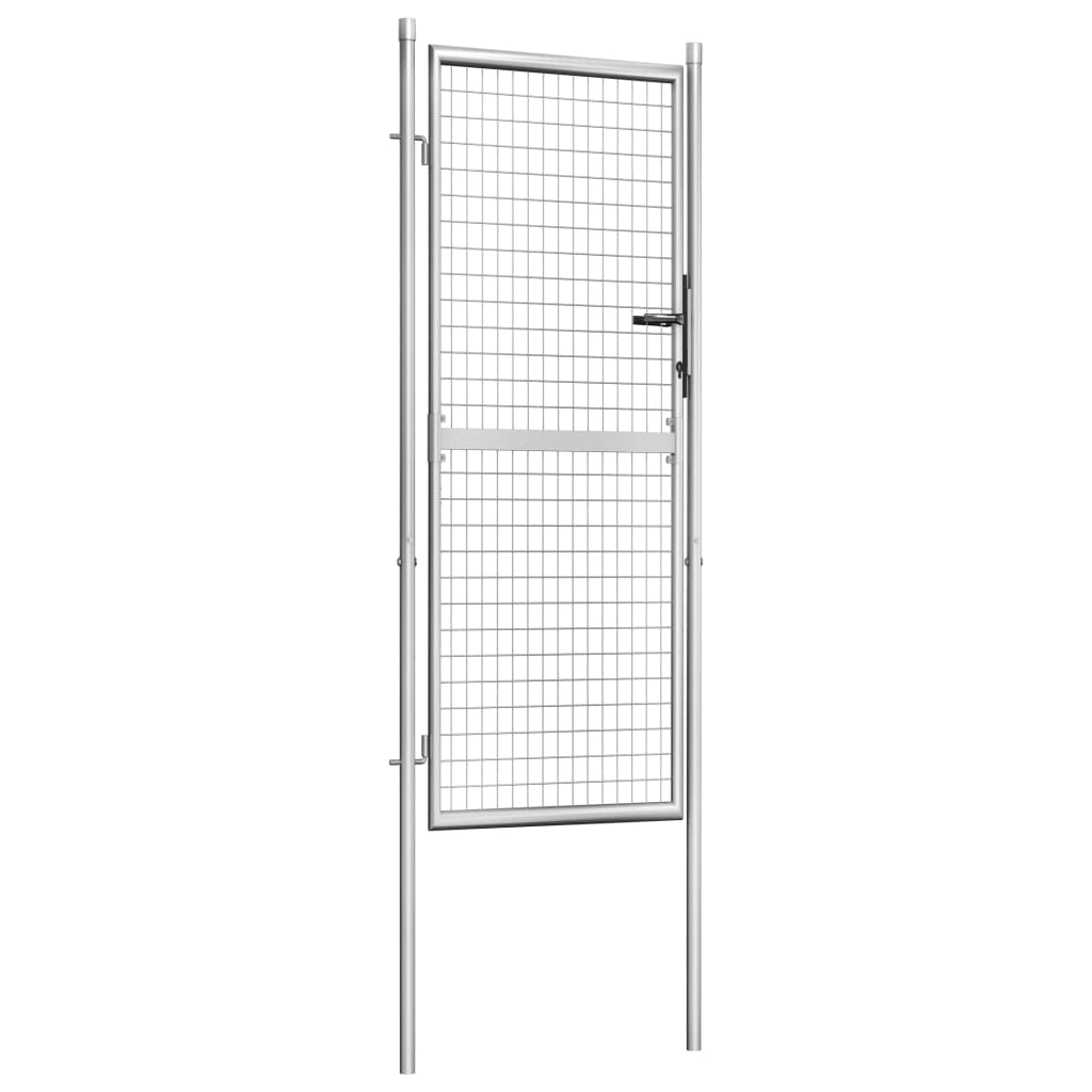 Puutarhaportti galvanoitu teräs 105x250 cm hopea - Sisustajankoti.fi