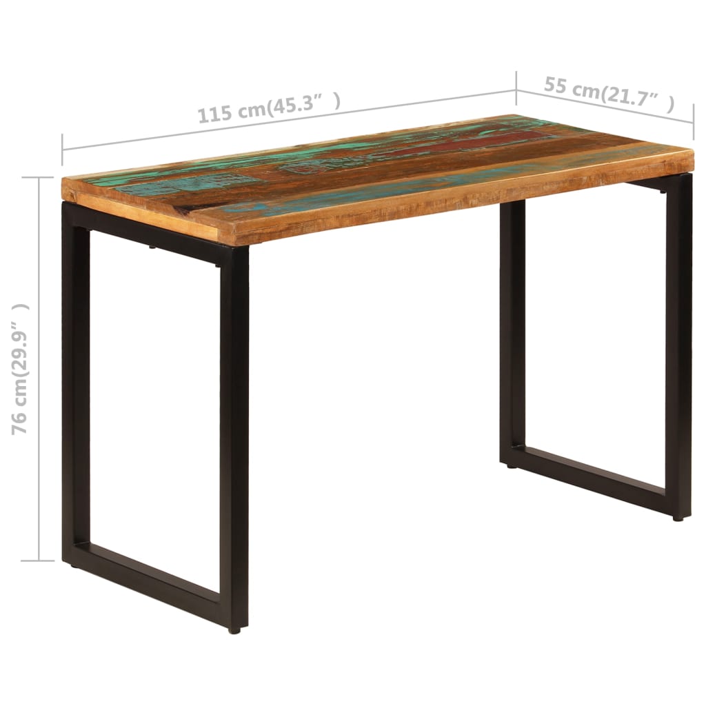 Ruokapöytä 115x55x76 cm uusiokäytetty puu ja teräs - Sisustajankoti.fi