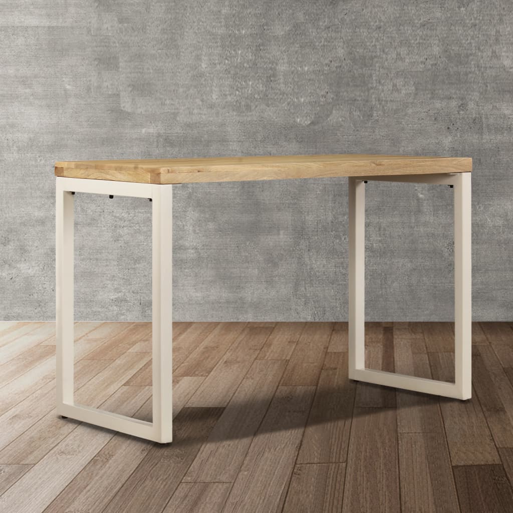Ruokapöytä 115x55x76 cm täysi mangopuu ja teräs - Sisustajankoti.fi