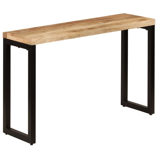Sivupöytä 120x35x76 cm täysi mangopuu ja teräs - Sisustajankoti.fi