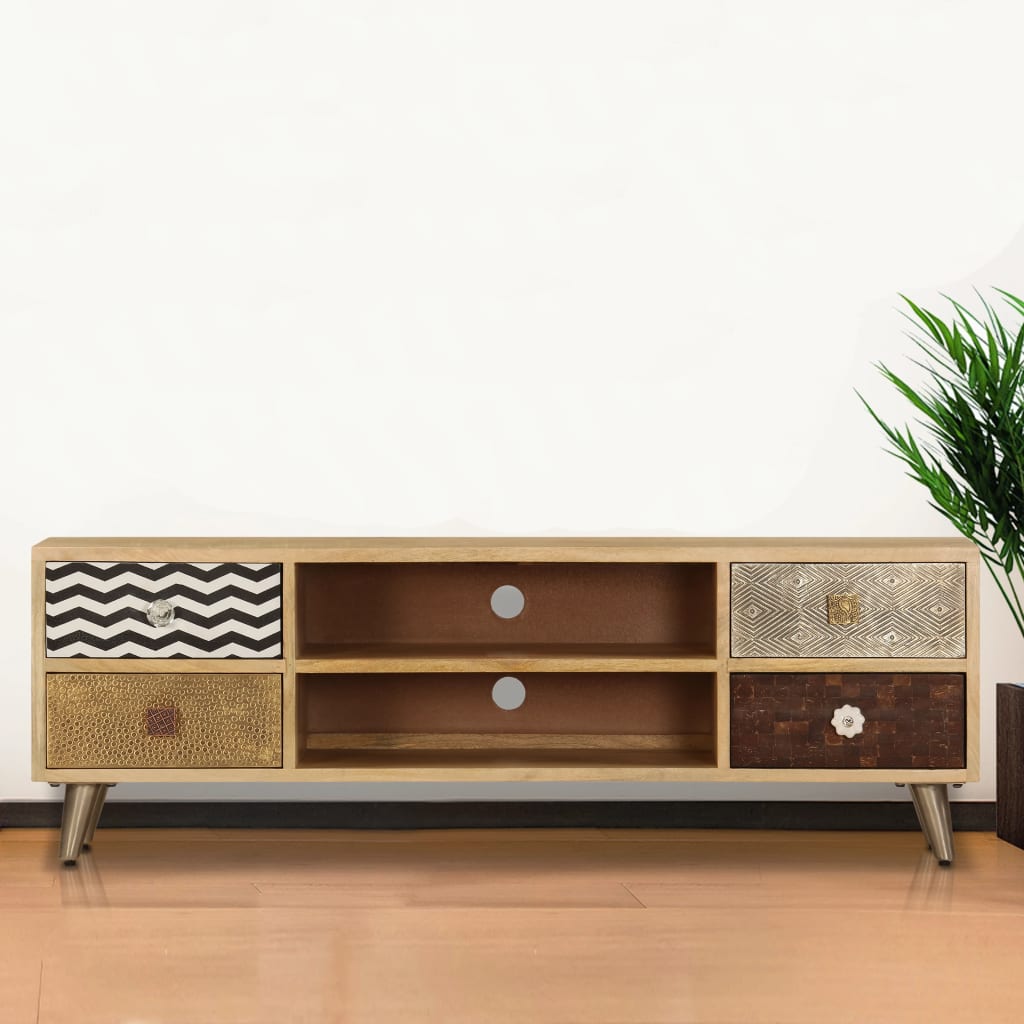 TV-kaappi 120x30x40 cm täysi mangopuu - Sisustajankoti.fi