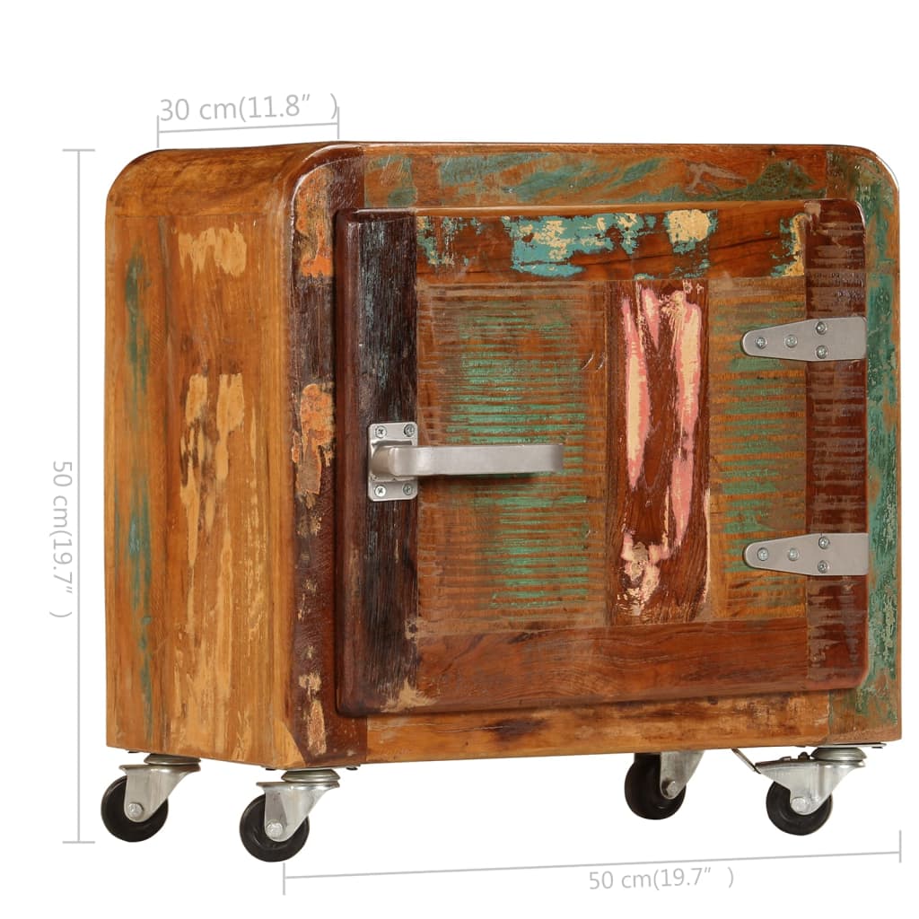 Yöpöytä 50x30x50 cm täysi kierrätetty puu - Sisustajankoti.fi