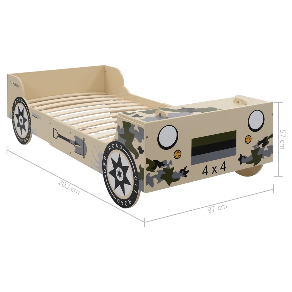 Lastensänky maastoauto 90x200 cm maastokuvio - Sisustajankoti.fi
