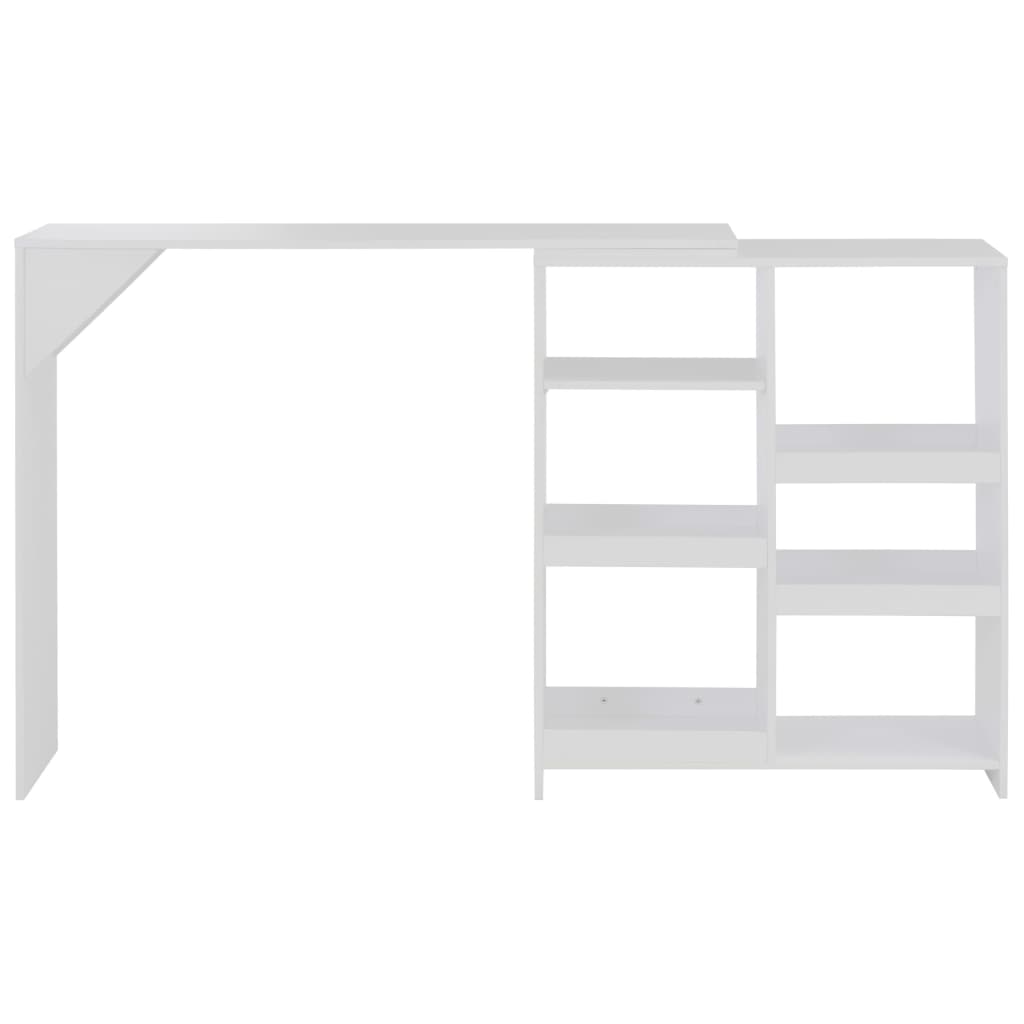 Baaripöytä siirrettävällä hyllyllä valkoinen 138x39x110 cm - Sisustajankoti.fi