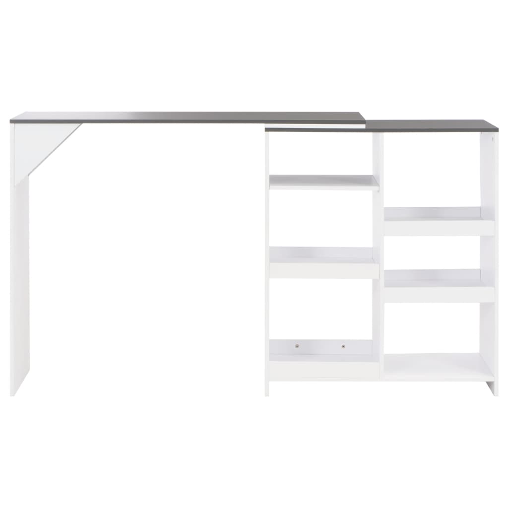 Baaripöytä siirrettävällä hyllyllä valkoinen 138x40x120 cm - Sisustajankoti.fi