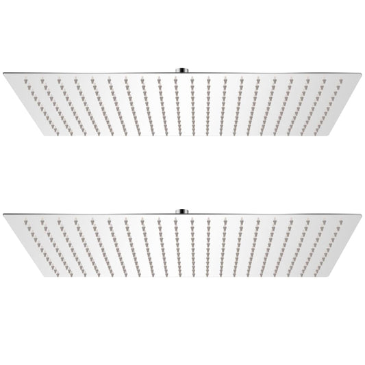 Sadesuihkupää 2 kpl ruostumaton teräs 30x50 cm - Sisustajankoti.fi