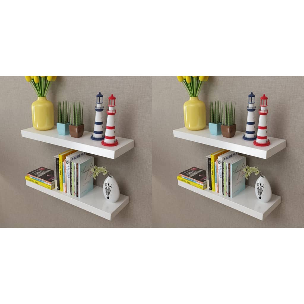 Seinähyllyt 4 kpl valkoinen 60 cm - Sisustajankoti.fi