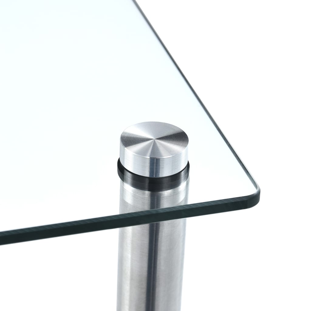 2-kerroksinen hylly läpinäkyvä 40x40x47 cm karkaistu lasi - Sisustajankoti.fi