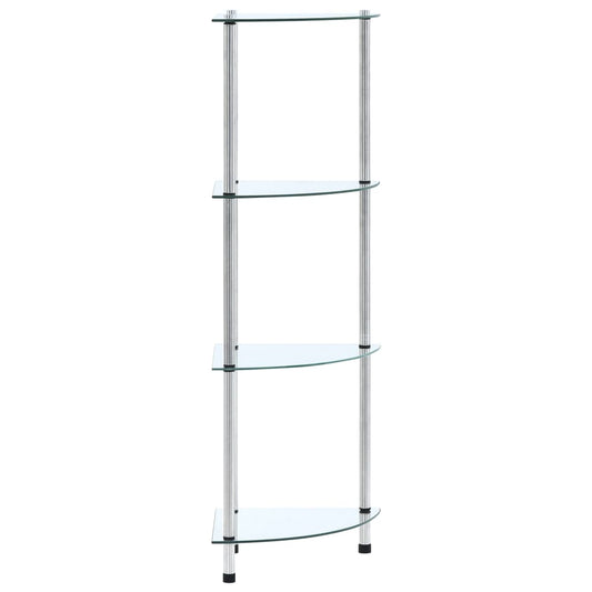 4-kerroksinen hylly läpinäkyvä 30x30x100 cm karkaistu lasi - Sisustajankoti.fi