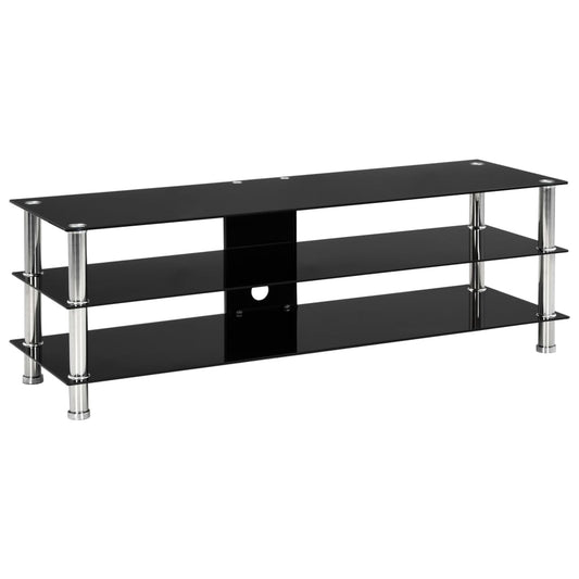 TV-taso musta 120x40x40 cm karkaistu lasi - Sisustajankoti.fi