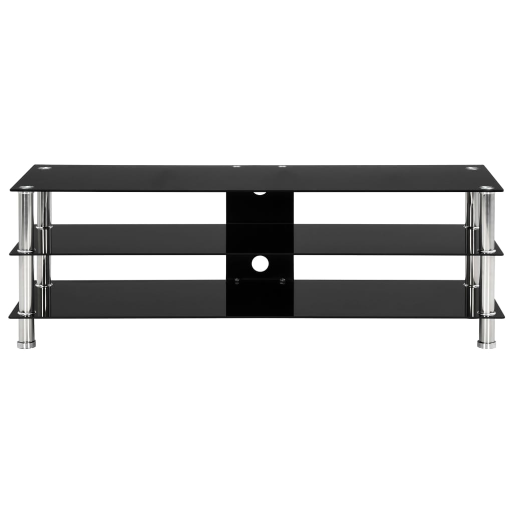 TV-taso musta 120x40x40 cm karkaistu lasi - Sisustajankoti.fi