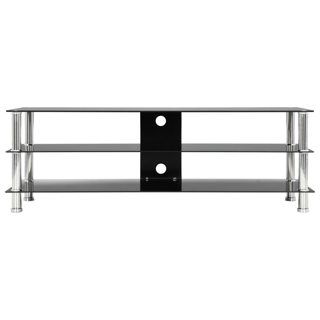 TV-taso musta 120x40x40 cm karkaistu lasi - Sisustajankoti.fi