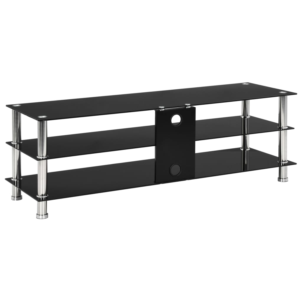 TV-taso musta 120x40x40 cm karkaistu lasi - Sisustajankoti.fi