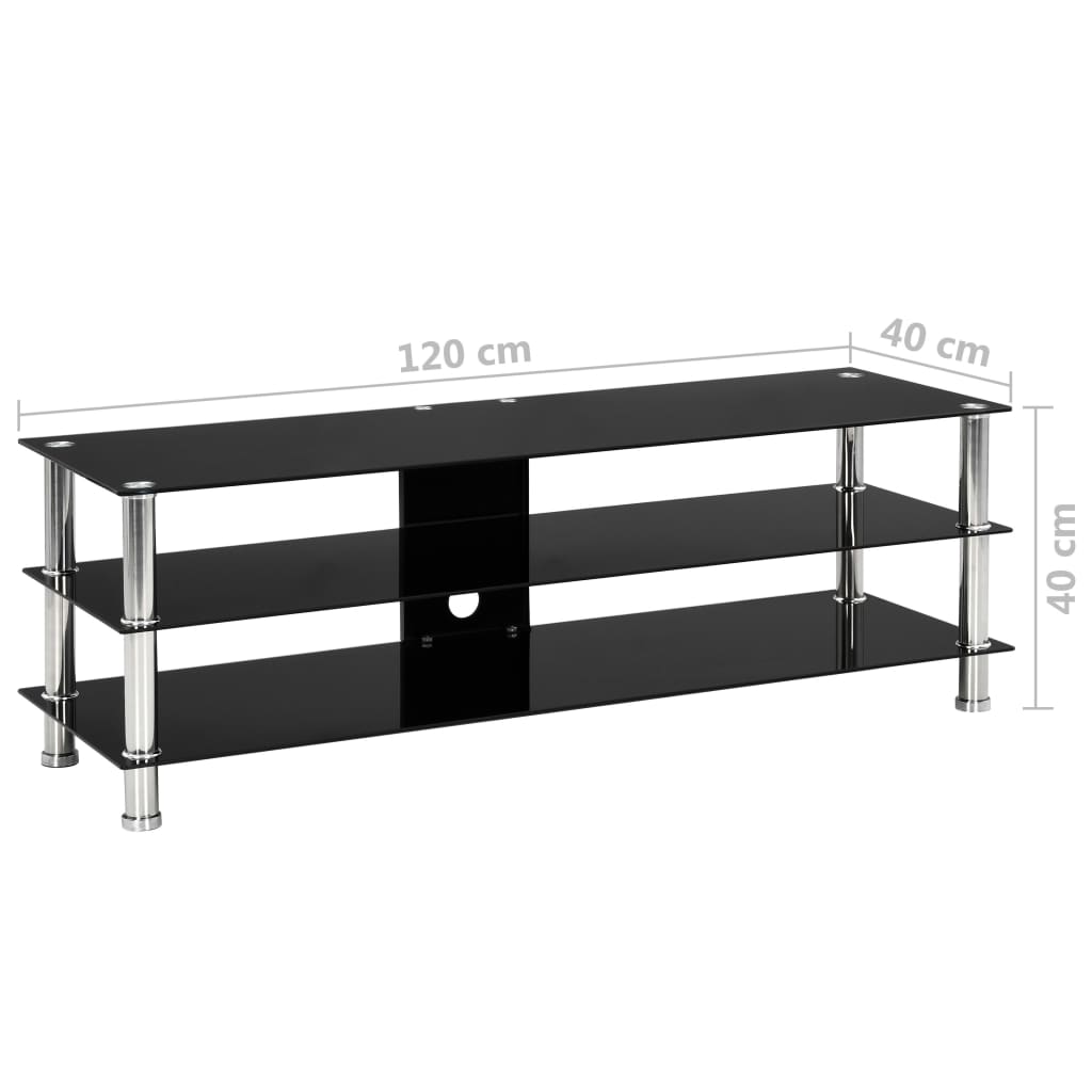 TV-taso musta 120x40x40 cm karkaistu lasi - Sisustajankoti.fi