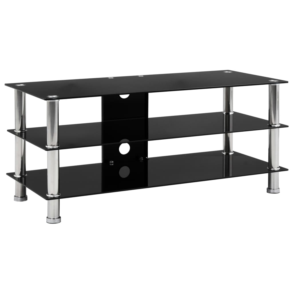 TV-taso musta 90x40x40 cm karkaistu lasi - Sisustajankoti.fi