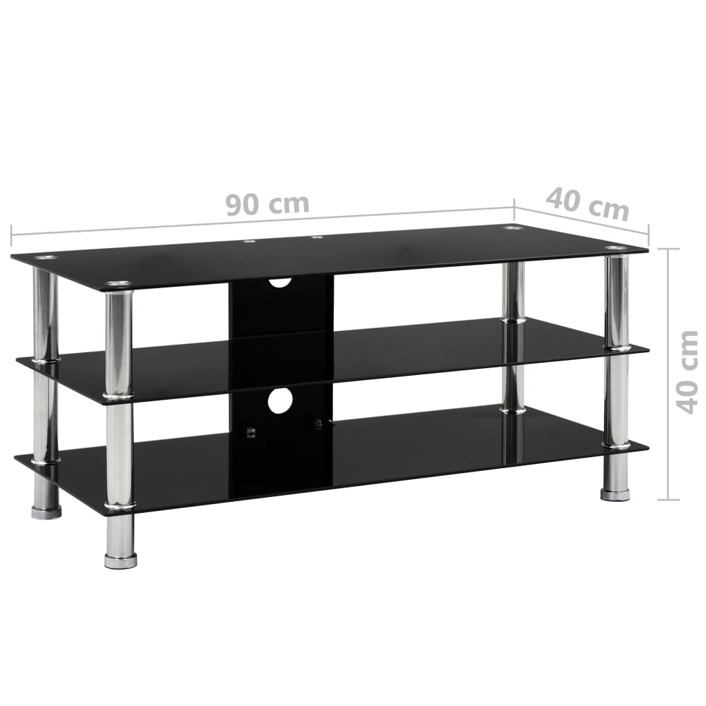 TV-taso musta 90x40x40 cm karkaistu lasi - Sisustajankoti.fi