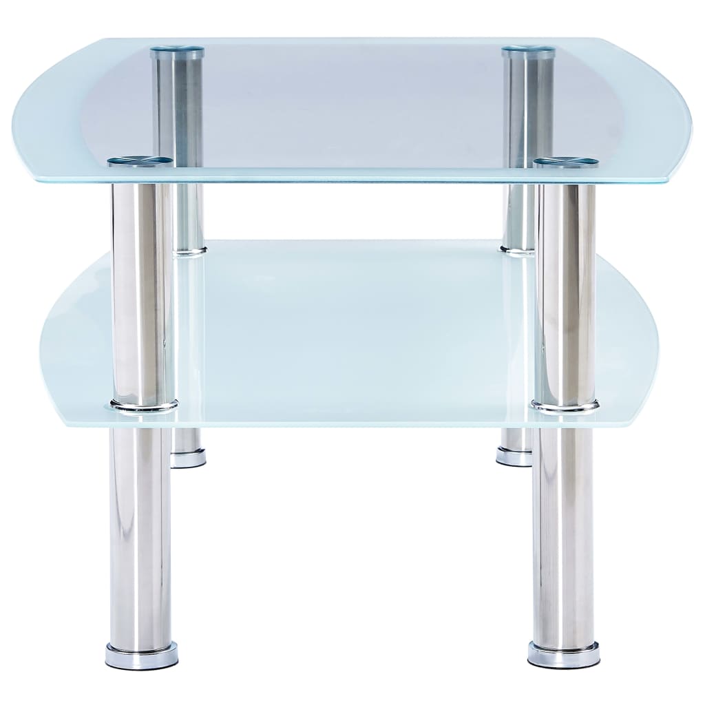 Sohvapöytä valkoinen 100x60x42 cm karkaistu lasi - Sisustajankoti.fi