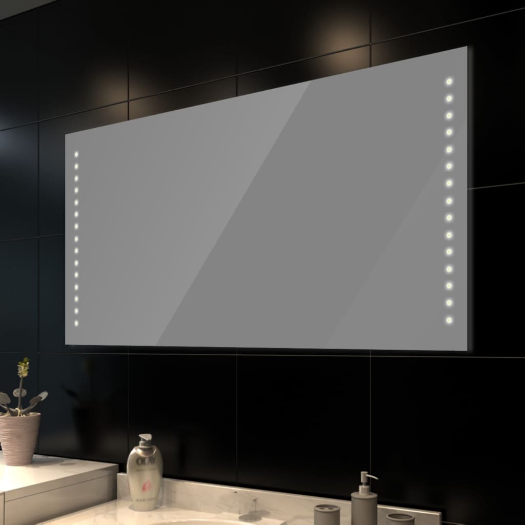 Kylpyhuoneen peili LED-valoilla 100 x 60 cm - Sisustajankoti.fi