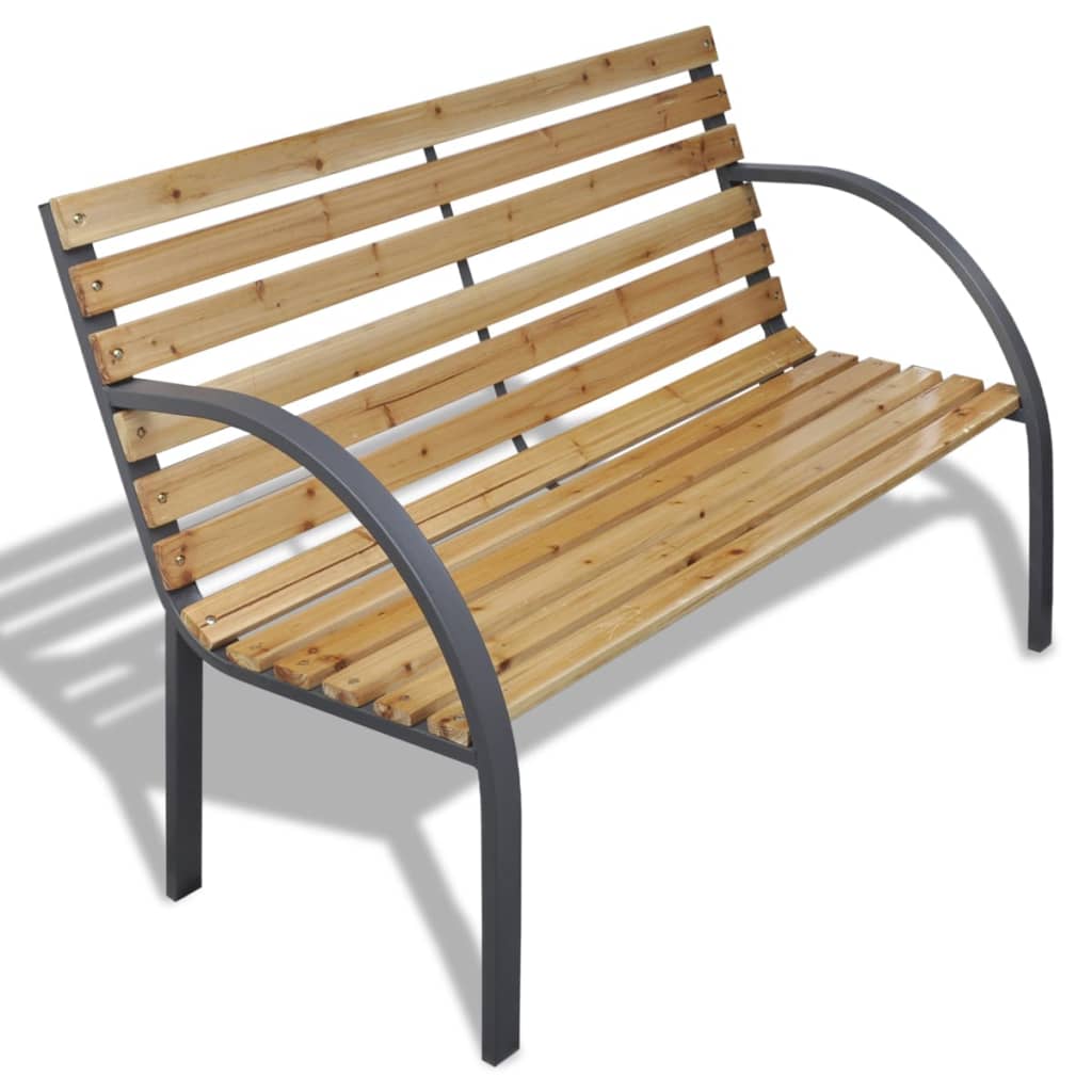 Puutarhapenkki 120 cm puu ja rauta - Sisustajankoti.fi
