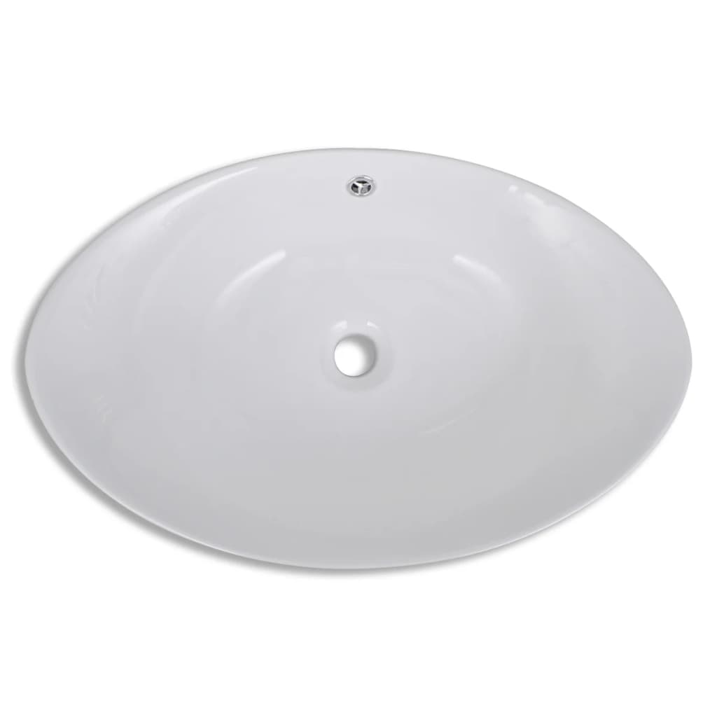 Ylellinen Keraaminen Pesuallas Soikea Ylivuotoaukolla 59 x 38,5 cm - Sisustajankoti.fi