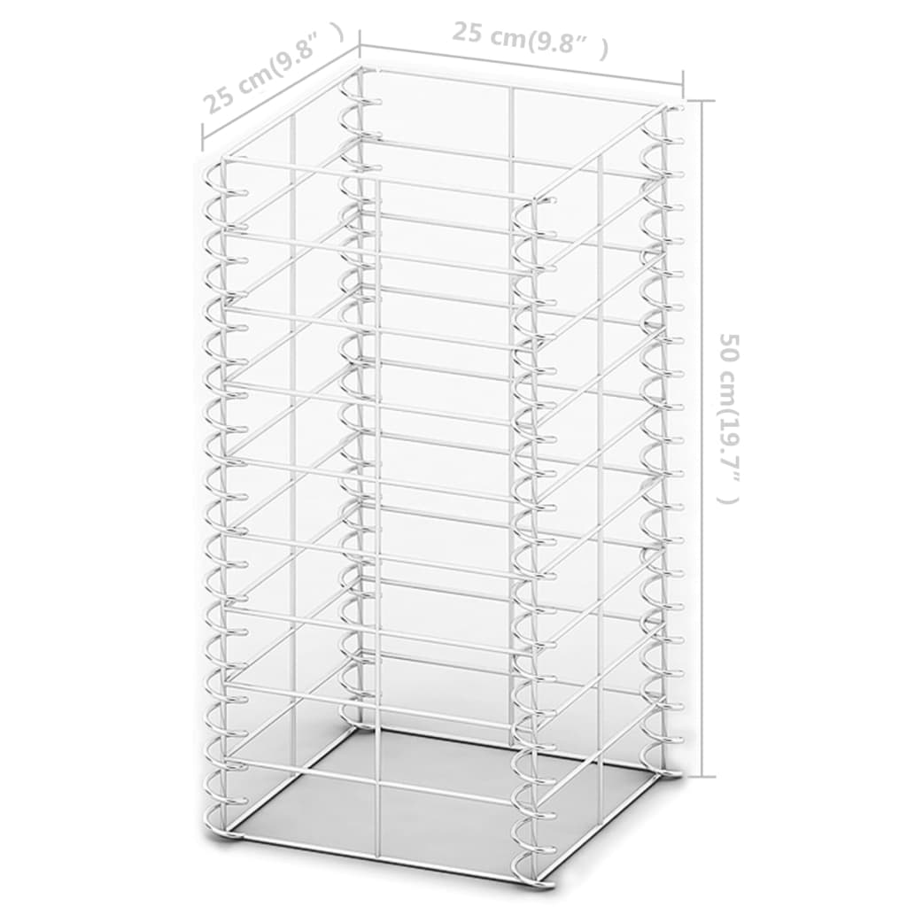 Gabion-/kivikorisarja 3 kpl galvanoitu vaijeri 25x25x50 cm - Sisustajankoti.fi