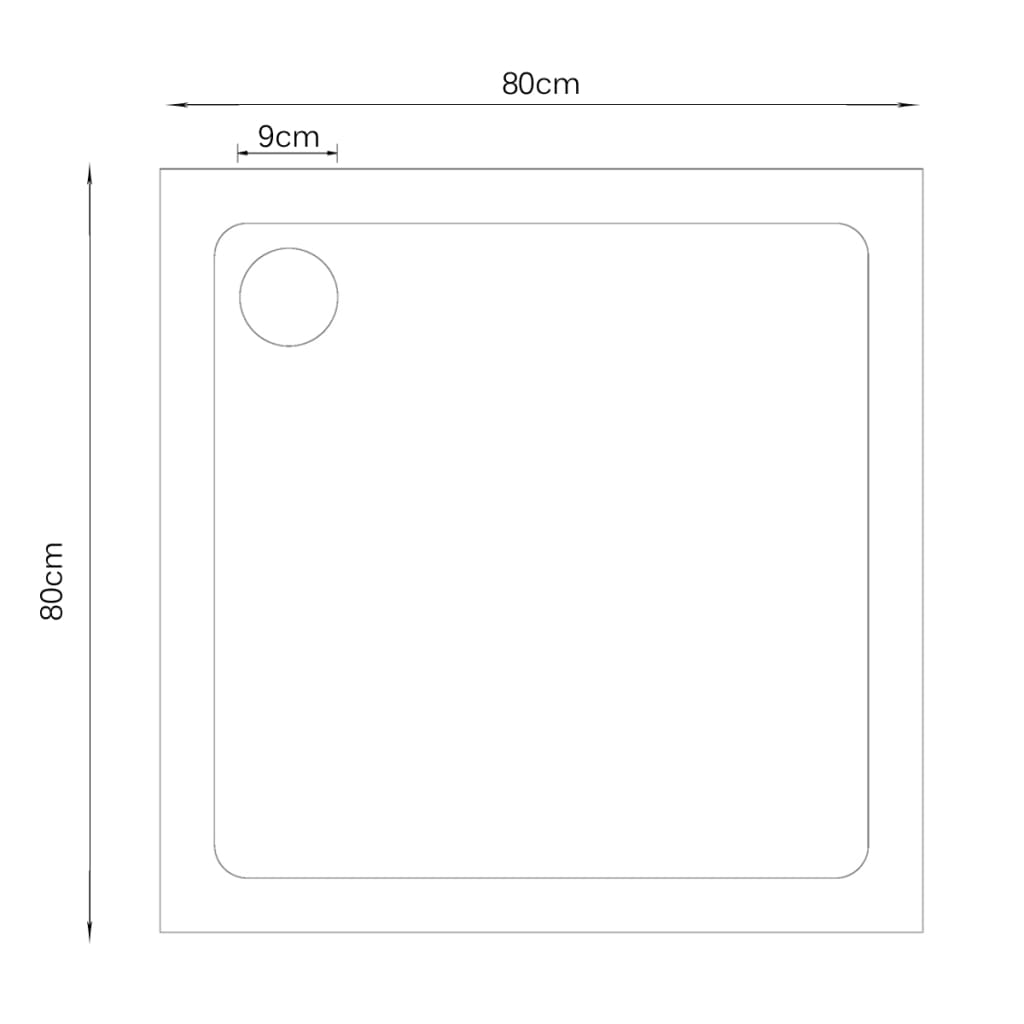 Suihkualusta ABS neliö 90 x 90 cm valkoinen - Sisustajankoti.fi