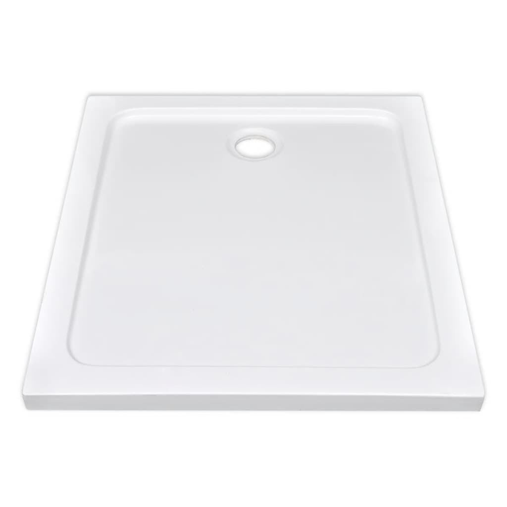 Suorakulmainen ABS suihkuallas valkoinen 80 x 90 cm - Sisustajankoti.fi