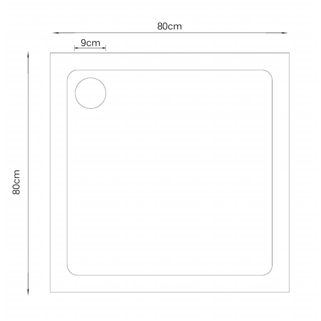 Neliö ABS Suihkuallas Musta 80 x 80 cm - Sisustajankoti.fi
