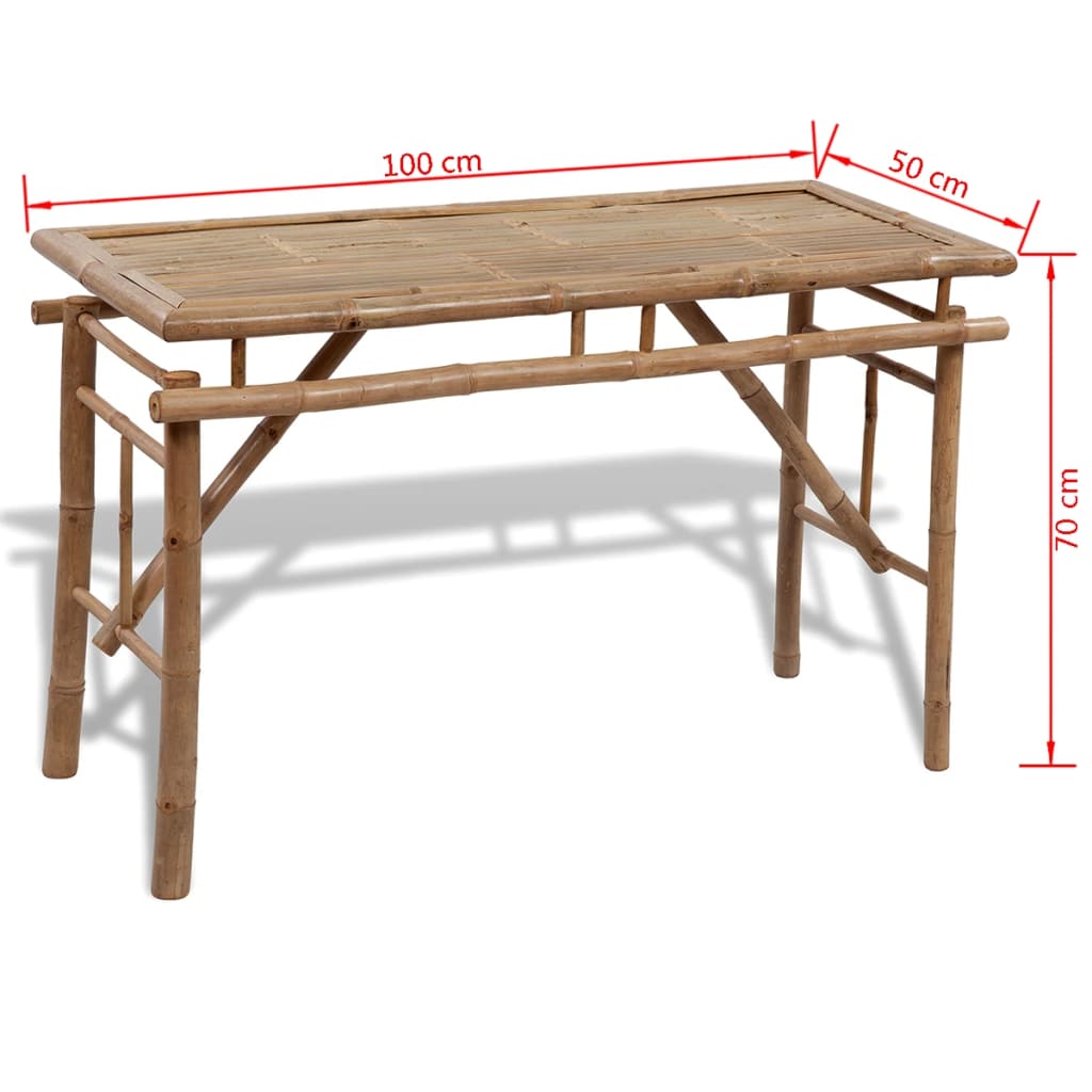 Olutpöytä 2:lla penkillä 100 cm bambu - Sisustajankoti.fi
