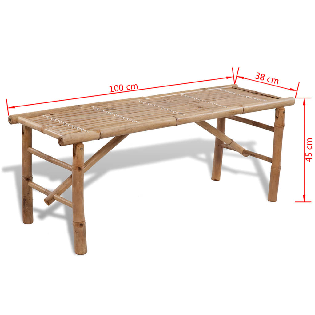 Olutpöytä 2:lla penkillä 100 cm bambu - Sisustajankoti.fi