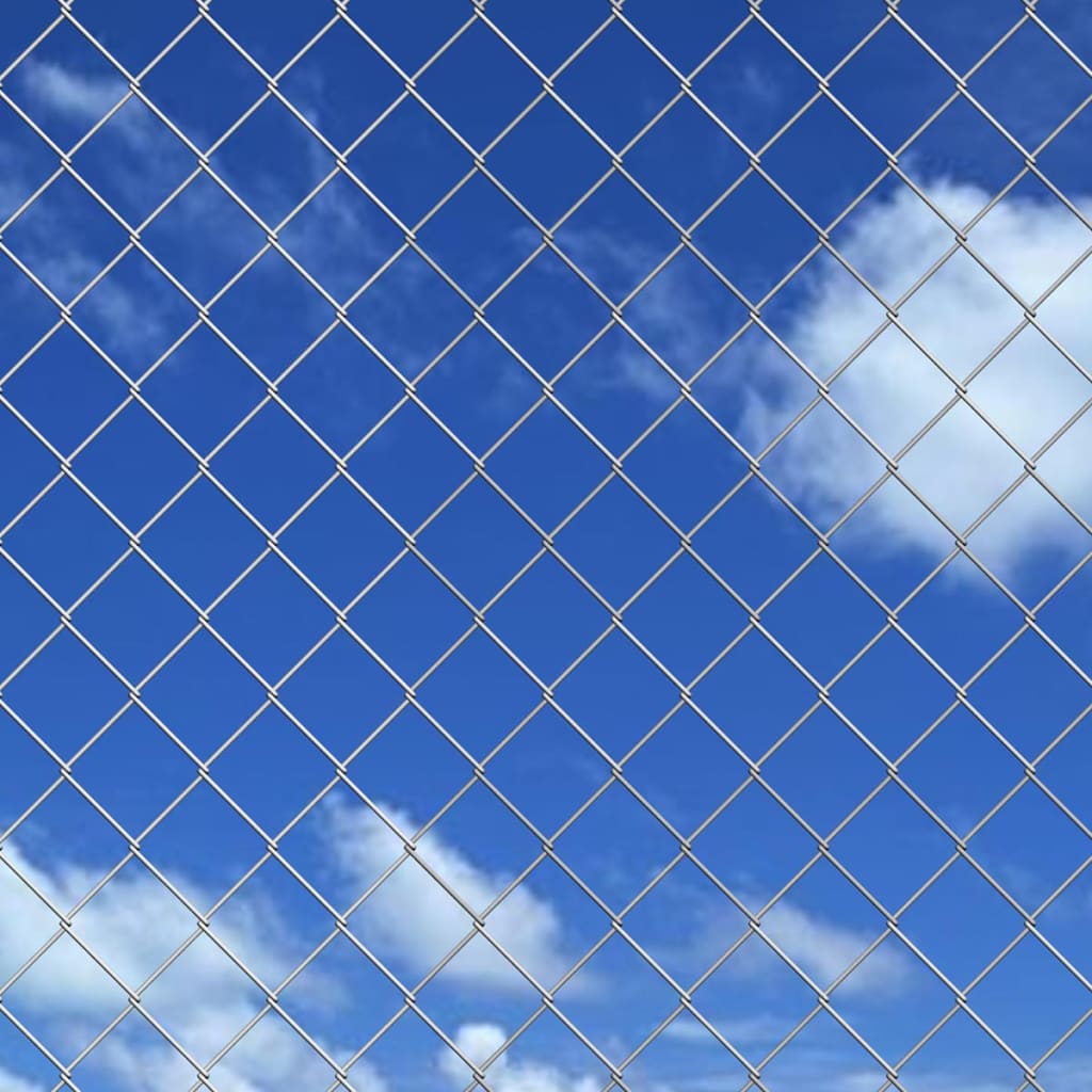 Verkkoaita tolpilla galvanoitu teräs 25x1 m hopea - Sisustajankoti.fi