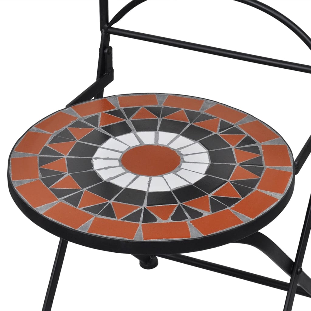 3-osainen Bistrokalustesarja mosaiikki terrakotta  ja valkoinen - Sisustajankoti.fi