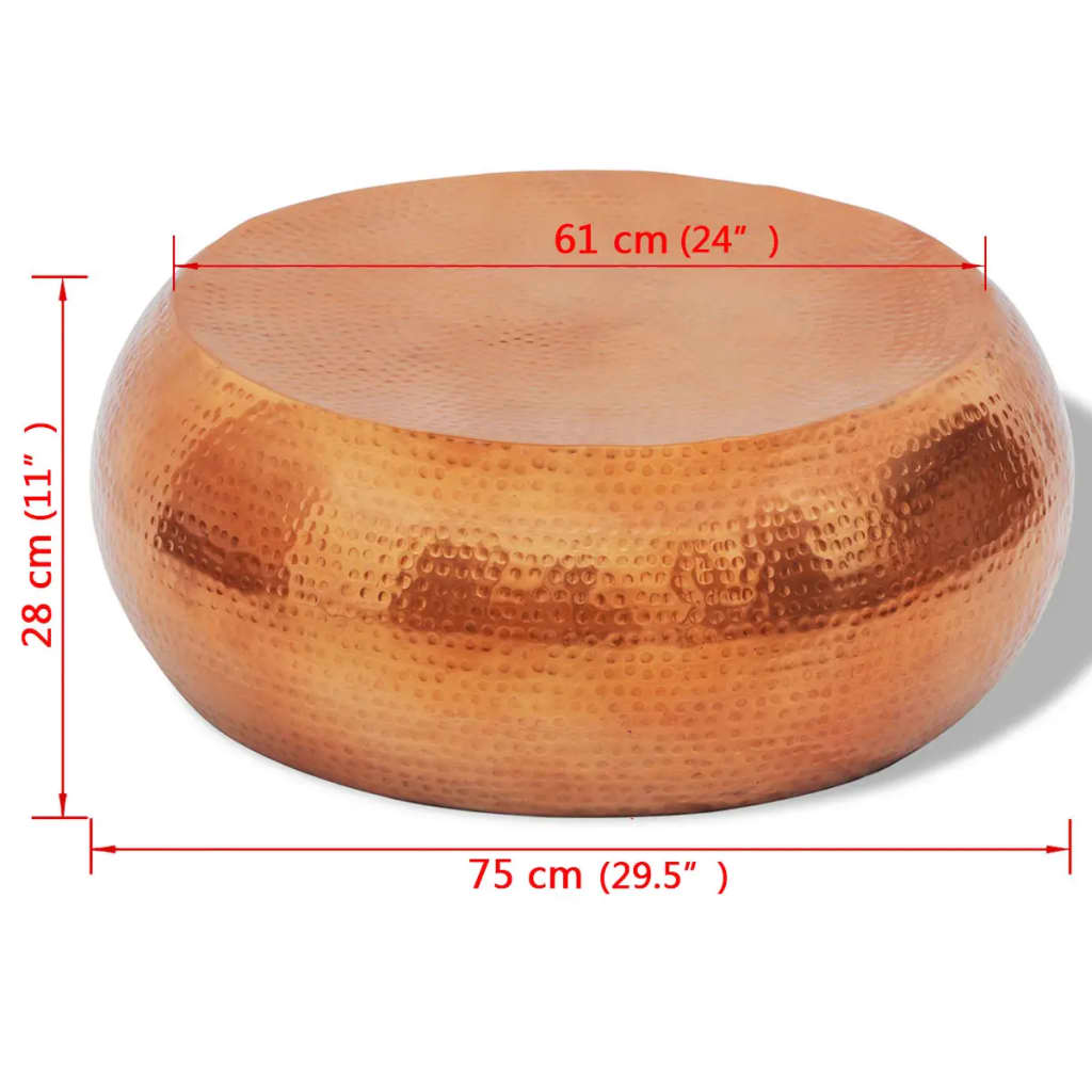 Vasaroitu alumiininen sohvapöytä Väri: messinki/kupari - Sisustajankoti.fi