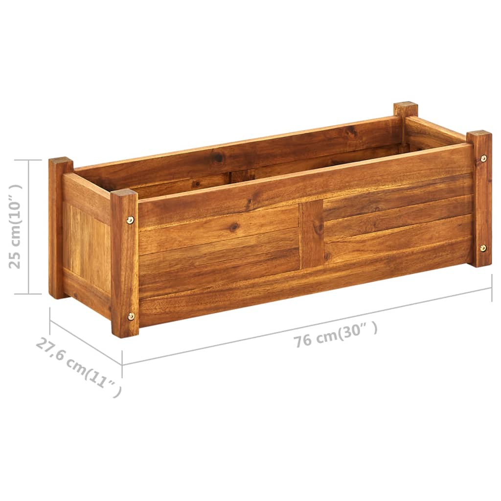 Puutarhan korotettu kukkalaatikko akaasiapuu 76x27,6x25 cm - Sisustajankoti.fi
