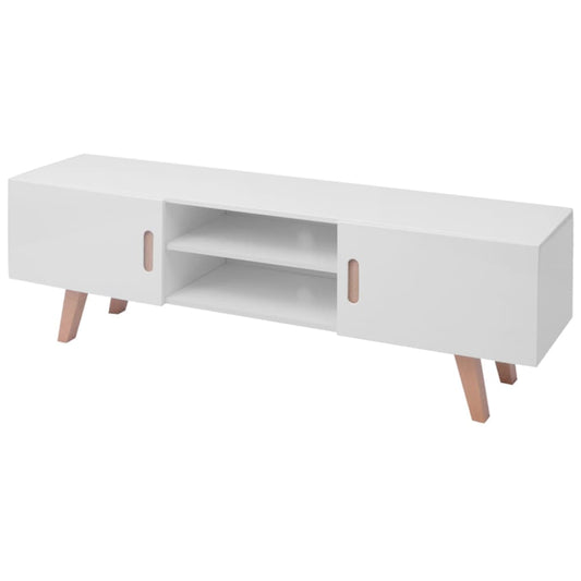 TV-taso MDF 150 x 35 x 48,5 cm korkeakiilto valkoinen - Sisustajankoti.fi