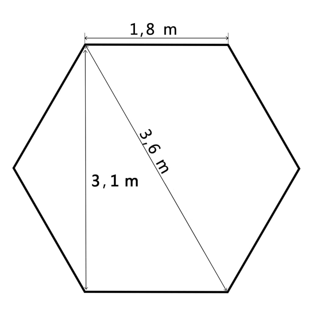 Kuusikulmainen Pop-Up Juhlateltta 6 Seinää Kerma 3,6x3,1 m - Sisustajankoti.fi