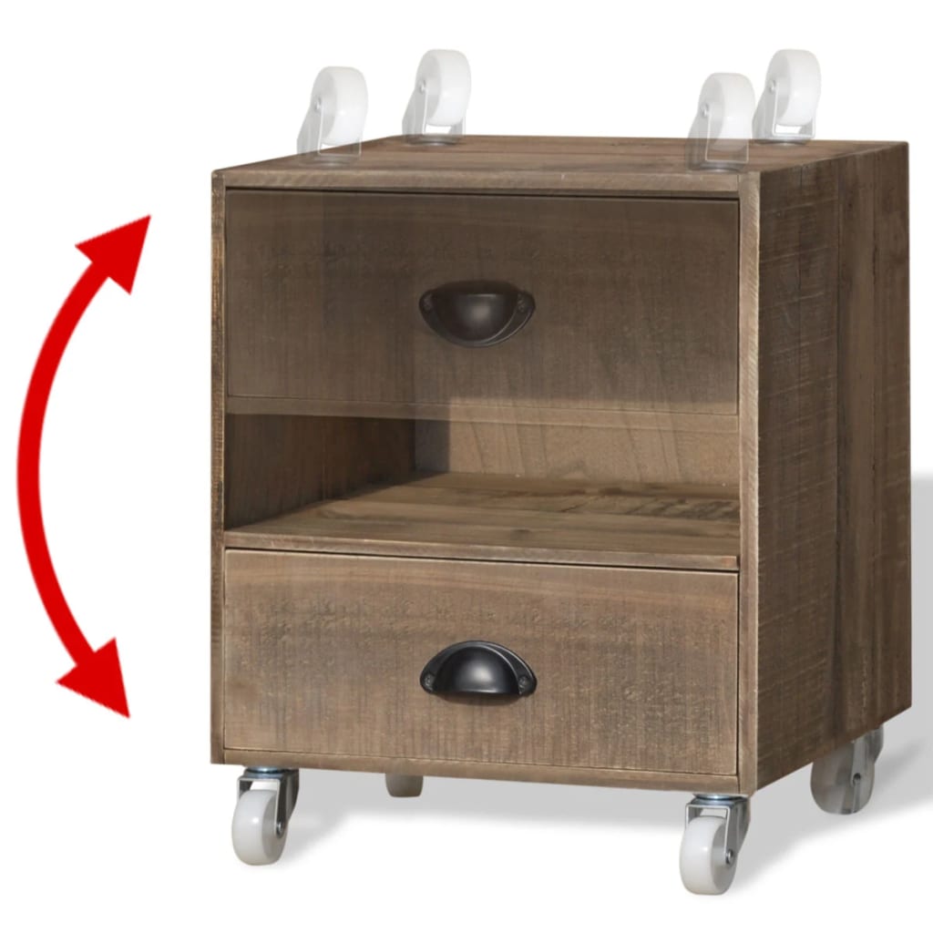 Yöpöydät 2 kpl Ruskea Täysi Puu - Sisustajankoti.fi