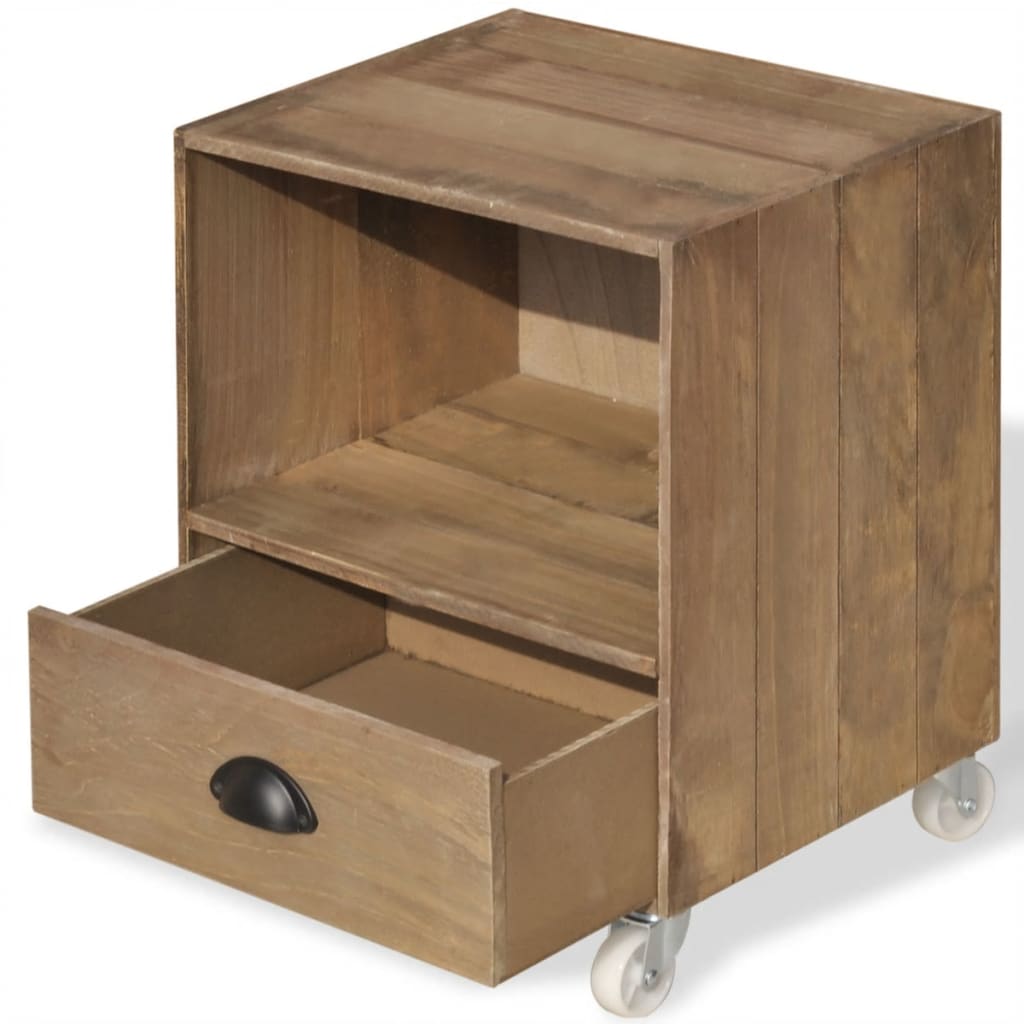 Yöpöydät 2 kpl Ruskea Täysi Puu - Sisustajankoti.fi