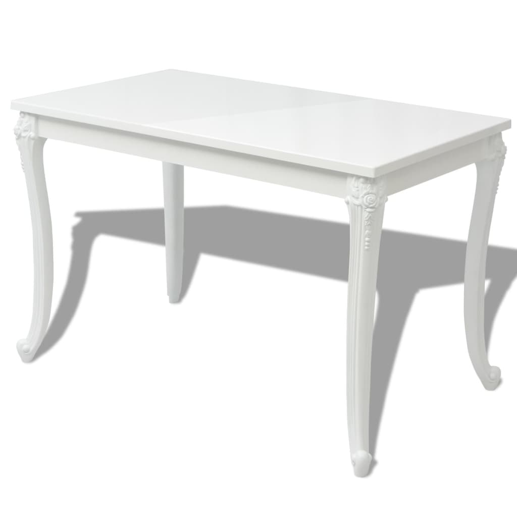 Ruokapöytä 116x66x76 cm korkeakiilto valkoinen - Sisustajankoti.fi