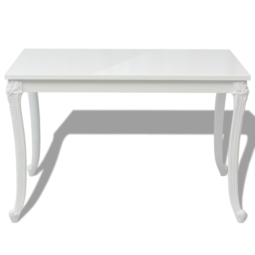 Ruokapöytä 116x66x76 cm korkeakiilto valkoinen - Sisustajankoti.fi