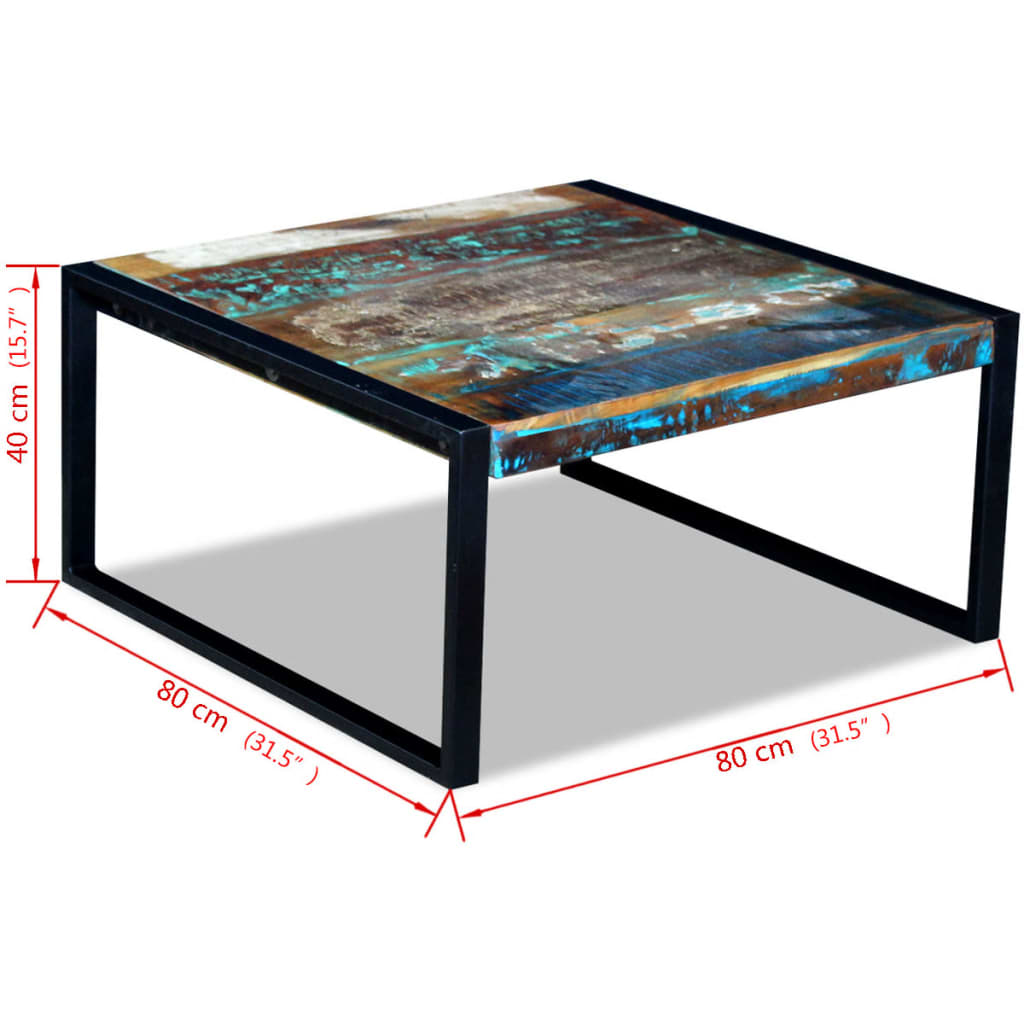 Sohvapöytä täysi kierrätyspuu 80x80x40 cm - Sisustajankoti.fi