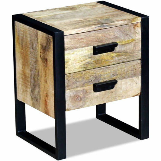 Sivupöytä 2 Laatikolla Täysi Mangopuu 43x33x51 cm - Sisustajankoti.fi