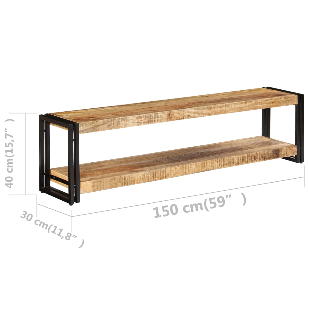 TV-taso 150x30x40 cm kiinteä mangopuu - Sisustajankoti.fi
