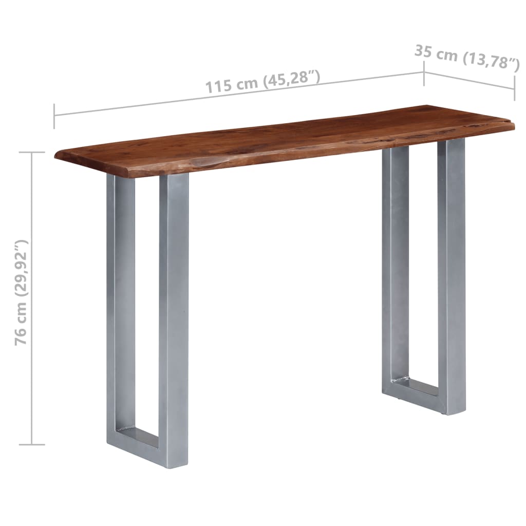 Konsolipöytä 115x35x76 cm akaasiapuu ja rauta - Sisustajankoti.fi